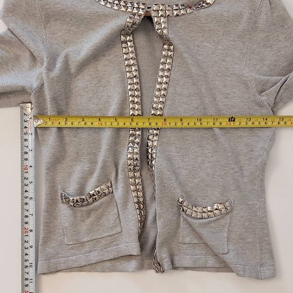 Inc International Concepts Beaded Jeweled Silver/Gray Sweater/Blouse - Picture 2 of 9